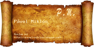 Pável Miklós névjegykártya