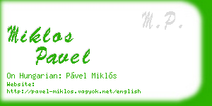 miklos pavel business card